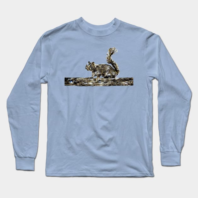Brown Squirrel Long Sleeve T-Shirt by philosophizerx